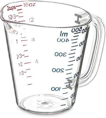 Carlisle FoodService Products 4314207 Commercial Plastic Measuring Cup, 1 Pint, Clear - size: 1 Pint, style: Modern