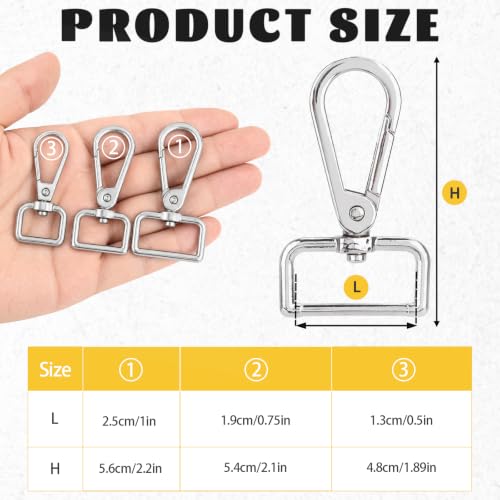 20 Pcs Metal D Ring Swivel Lobster Claw Clasp Snap Hooks Purse Hardware - color: Gold, size: 3/4 Inch