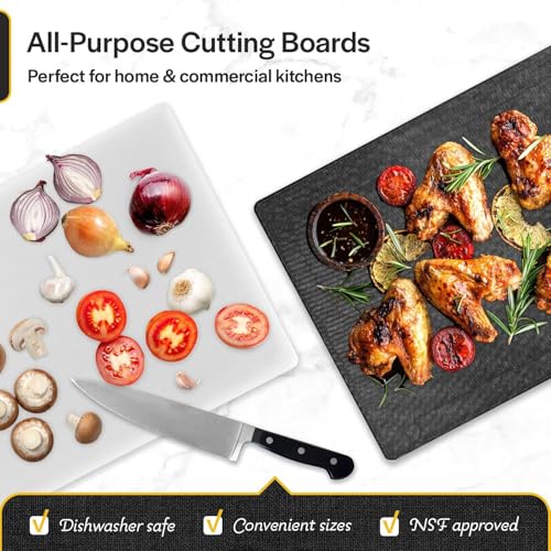 Thirteen Chefs Extra Large 24 x 18 Plastic Cutting Board - 1/2" Thick White HDPE for Restaurants and Professional Kitchens - color: White, size: 24"L x 18"W