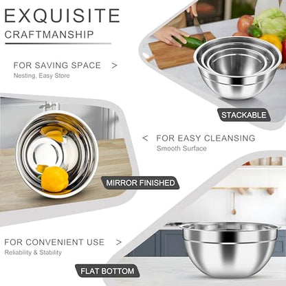 HaWare Mixing Bowls with Airtight Clear Lids, 6-Piece Nesting Bowls Set - color: Black, size: Visible Airtight Lids
