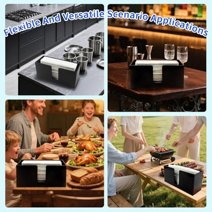 Paper Towel Holder for Countertop, 2 Pack Black Acrylic Napkin Dispenser