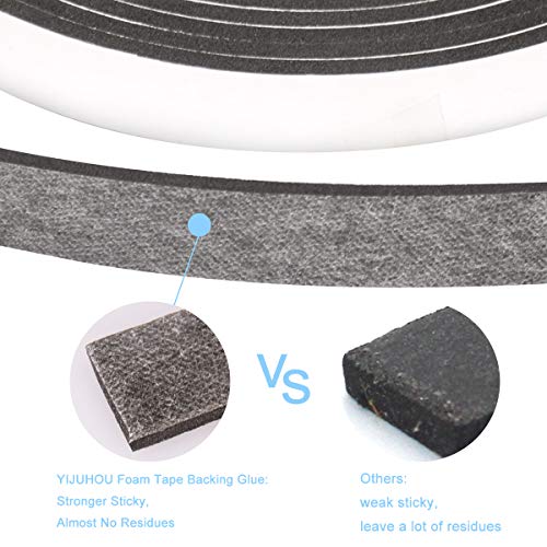 Foam Seal Tape 26 Feet Long, 1/2 Inch Wide x 1/8 Inch High Density Foam Strip Weather Stripping for Door and Window Insulation - size: 1/2"W x 1/8"T x 26FT