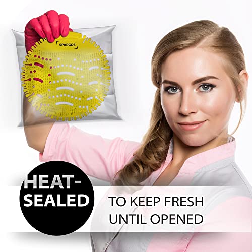 Spargos Urinal Screen Deodorizer, 12 Pack Lemon Mats - color: Yellow