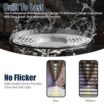 10 Pack UFO LED High Bay Light 200W, 30000LM 5000K AC100-277V - size: 200w