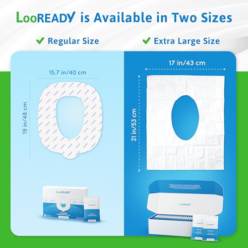 Toilet Seat Covers Disposable Flushable - Regular Size (16x19”) - Travel Size Individually Wrapped, Soft & Strong, Pocket Size for Public Restrooms at the Office, for Commuters or Holiday (30 Pack)