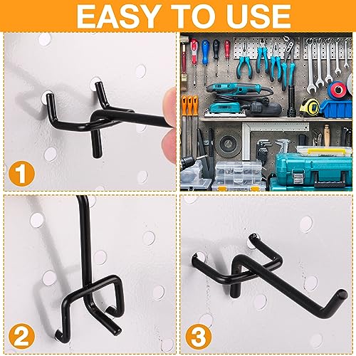 Shimeyao 100 Pcs Peg Board Hooks Stainless Steel Pegs,2.8 Inch,Black - color: Black, size: 2 Inch