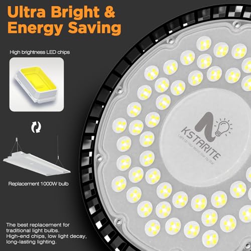 320W UFO High Bay LED Shop Lights, 6 Pack 45000LM Garage Lights - size: 320-6PACK