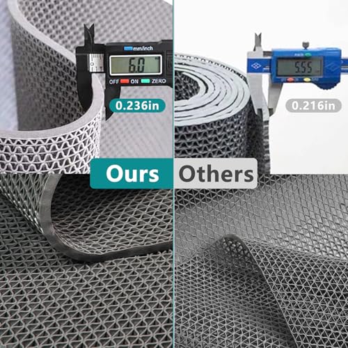 WochiTV Non Slip Drainage Mats PVC Pool Floor Mat 0.23'' Thick Outdoor Indoor Parking Space Mat for Bathroom Garage Basement Backyard Commercial Kitchen 3x3.3Ft, Grey - color: Grey, size: 3 x 3.3 ft