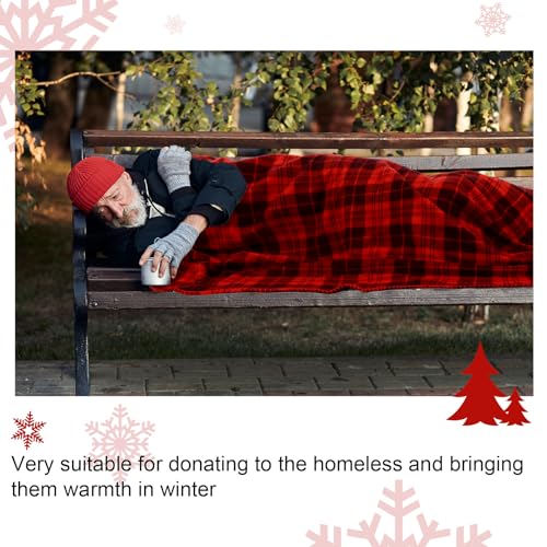 Preboun 24 Pack Bulk Christmas Fleece Throw Blankets, Striped Plaid - style: Striped Plai