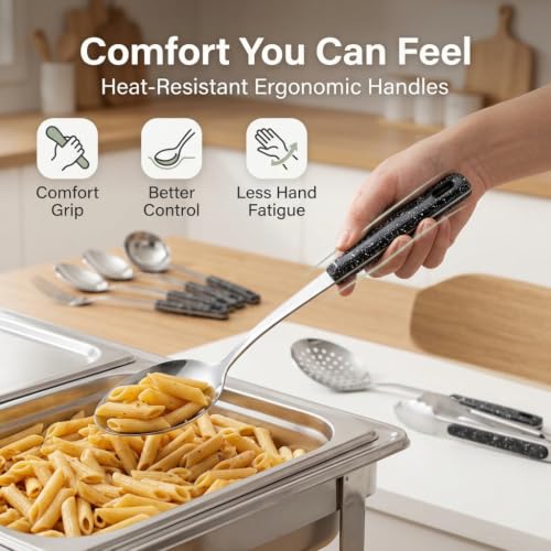 16-Piece Stainless Steel Buffet Serving Set - color: 16 pack Serving Sets