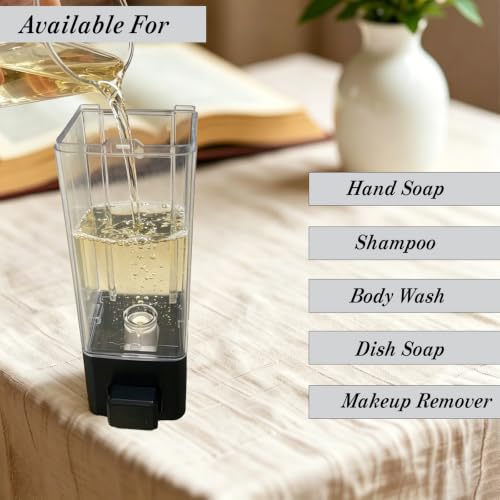 Black Plastic Manual Hand Soap Dispenser Wall Mount 11.8oz / 350ml