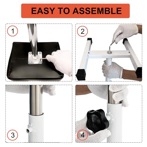 Pedicure Stand Stool Footrest Stand Adjustable Height Technician SPA Beauty Stand Stool with Non-Slip SPA Salon Home Equipment Black - color: Black+white