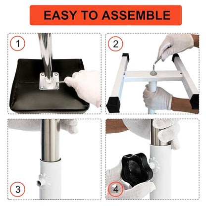 Pedicure Stand Stool Footrest Stand Adjustable Height Technician SPA Beauty Stand Stool with Non-Slip SPA Salon Home Equipment Black - color: Black+white