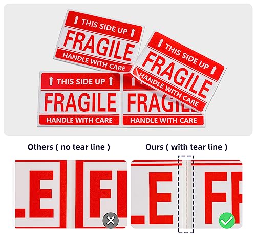 3 x 2 Inch Handle with Care This Side Up 300 Permanent Adhesive Fragile Stickers for Shipping Moving Glass Labels (1 Roll, 300 Labels) - size: 3" x 2", style: 1 Roll - 300 PCS - This Side Up