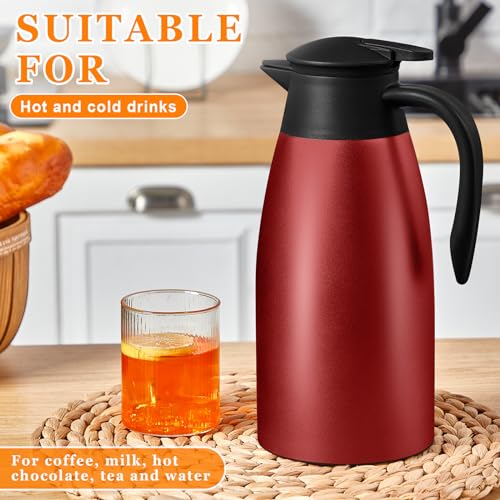 Norme 2 Pcs Thermal Coffee Carafe Creamer, Wine Red, 68 oz - color: Wine Red, size: 68 oz
