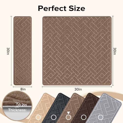 Non Slip Stair Treads for Wooden Steps, 15 Pack 8"x30", Taupe - color: Taupe, size: 8" x 30"