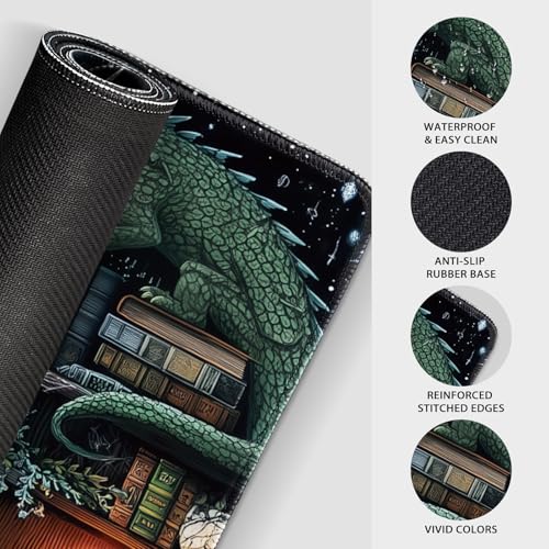 Mystical Gothic Library Large Gaming Mouse Pad Desk Mat 31.5x15.7 - color: Gothic Library