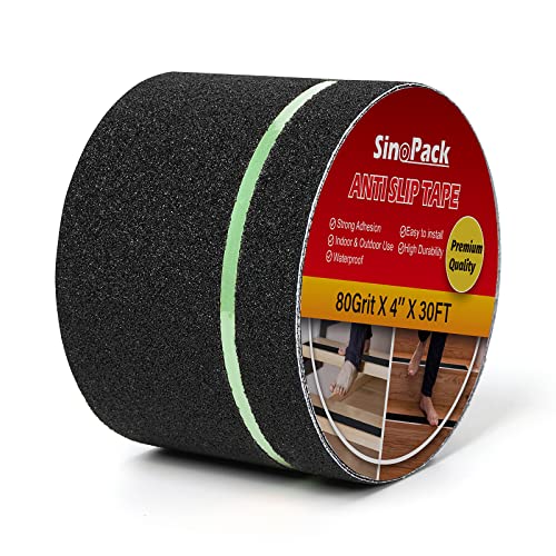 Anti Slip Tape with Glow in The Dark 4Inch x 30FT Waterproof No Skid Tape Roll, Best Grip with Non Slip Tape for Slippery Surfaces - color: Glow in The Dark