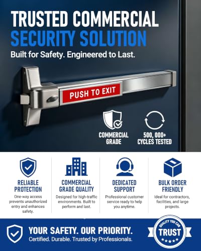 31.5" Stainless Steel Silver Push Bar Panic Exit Device - color: silvery‑white