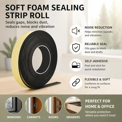 Door Seal Strip Pack - Door Seal Strip - Foam Rubber Strip - Fire Seal