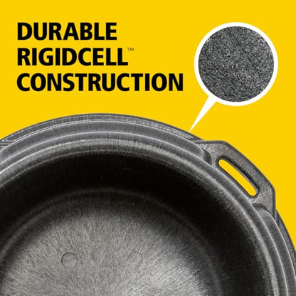 Rubbermaid Commercial Products Brute 1.25-Gallon Tip-Resistant Animal Pan Feeder with Tie-Down Slots, RigidCell Construction, Made in USA for Livestock & Small Animals - size: 1.25 Gal, style: Pan Feeder