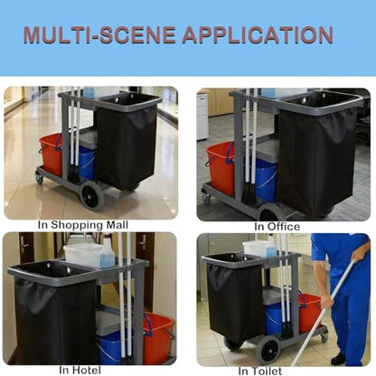 Replacement Janitorial Cart Bag,High Capacity Waterproof Thickened Cart Bag