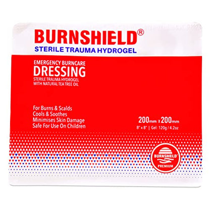 Burnshield Sterile Emergency Burn Dressing 8"x8" (20cm x 20cm) Cools The Burn