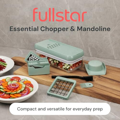 Fullstar Essential Vegetable Chopper & Mandoline Slicer 8-in-1 Kitchen Tool - color: Green