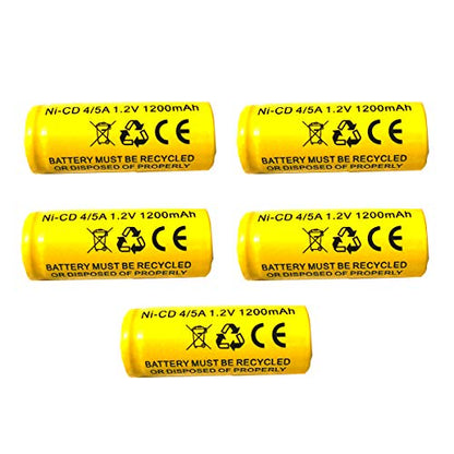 (5 Pack) ELB-1210N ELB-1201N KR-1200AUL KR1100AE KR-1500AUL ELN ELB1201N 1.2v 1200mah Ni-cd Battery for Exit Sign Emergency Light
