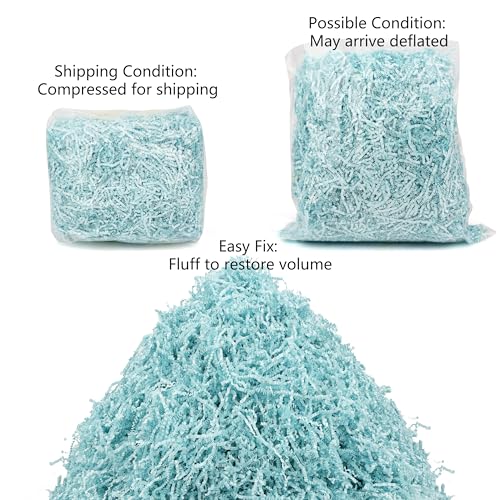 Art Secret Crinkle Cut Paper Shred Filler for Packing and Filling Gift Baskets - 2 LB (Blue) - color: Blue