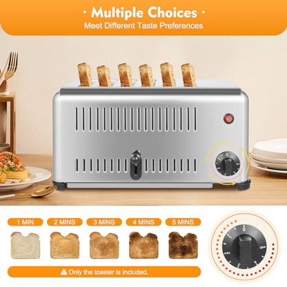 1680W Commercial Conveyor Toaster Stainless Industrial Bread Toaster 6 Slice