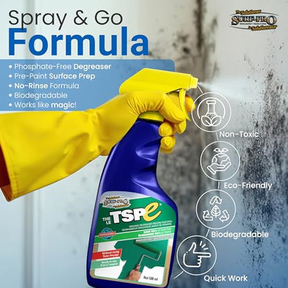 SURF PRO TSPE Wall Cleaner and Degreaser, No-Rinse Spray, 16.9 oz (500 ml)