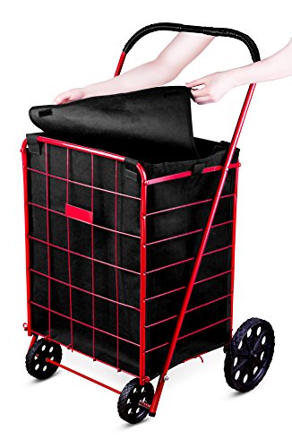 Handy Laundry Shopping Cart Liner, 18" X 15" X 24", Square Bottom, Fits Standard Shopping Cart, Cover and Adjustable Straps for Easy Secure Attachment, Made from Waterproof Material, Black - color: Black