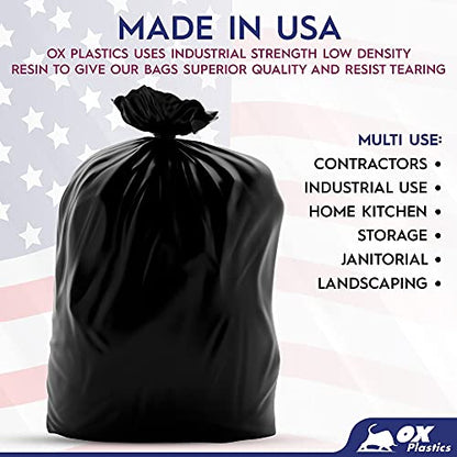 55 Gallon Trash Can Liners Bags 4 Mil - 50 Count & Thick Extra Heavy Duty Strength - Large Garbage Bag, Leak-Proof & Durable bags - Black - size: 1 Count (Pack of 50)