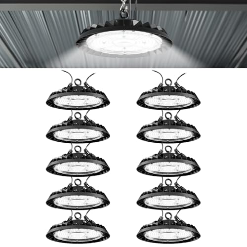 Sunco 10 Pack UFO LED High Bay Light, 150W, 5000K, 21000LM, Dimmable