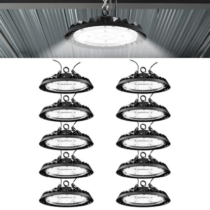 Sunco 10 Pack UFO LED High Bay Light, 150W, 5000K, 21000LM, Dimmable