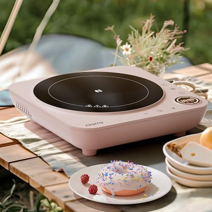 CIARRA CATIH1A-P Portable Induction Cooktop, Slim Single Electric Countertop Burner with Sensor Touch and Digital time, Pink - color: Pink