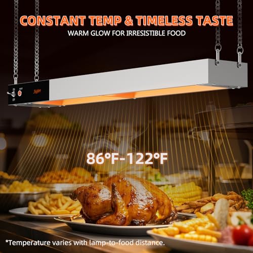 Food Heat Lamp, 36 Inch Commercial Food Heat Lamp Strip Heater, Stainless Steel Heat Lamp for Food, 1000W Infrared Food Warmer for Buffet, Cafeteria, Restaurant, Kitchen - size: 36 Inch