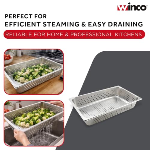 Winco Full Size Pan Perforated, 4-Inch, Medium - size: 4" Deep