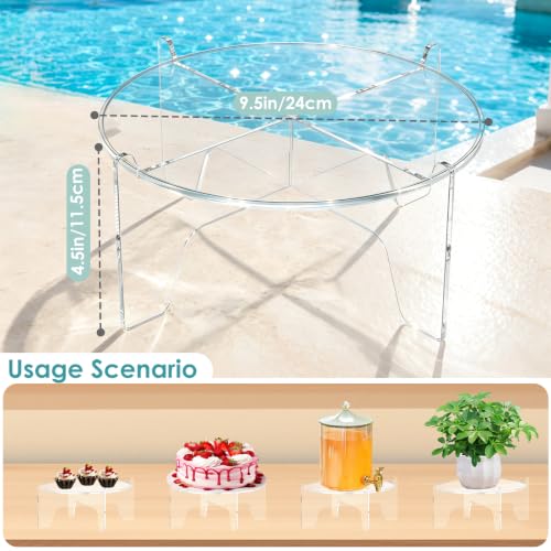 GeeRic Acrylic Beverage Dispenser Stand Only, Clear Heavy Duty Drink Dispenser Riser, Max 8.1 Inch Holder for Glass Beverage Jars, Beach Picnic Party Catering Outdoor