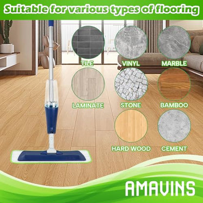 AmaVins 3 Pack Microfiber Cleaning Pads, Reusable Microfiber Mop Pads for 18 Inch Mop, Hardwood Floor Replacement Cleaning Mop Pads, Machine Washes - color: Green 3 Pack