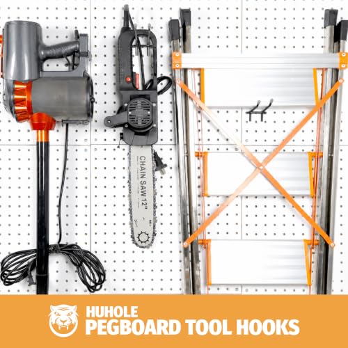 HUHOLE 10 Pack 6 Inch Double Arm Pegboard Hooks for 1/4" Peg Board - color: Black, size: 6 Inch