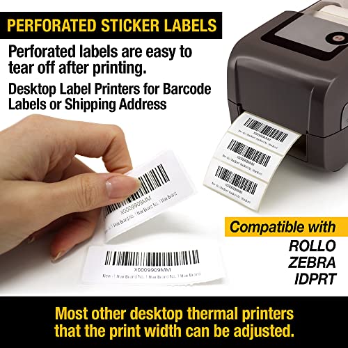 2 5/8" X 1” Direct Thermal Labels 2000 Per Roll Perforated - size: 2 5/8" X 1" 1 Roll