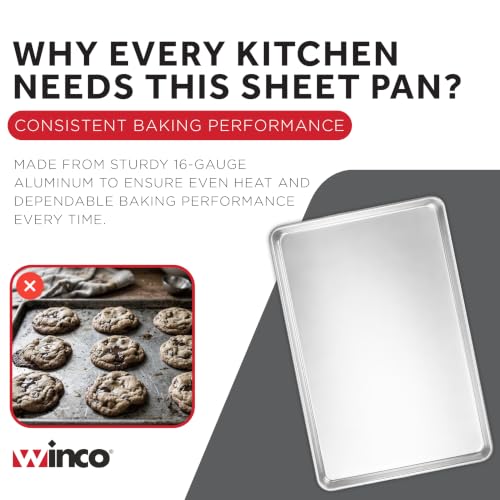 Winco Full Size Aluminum Commercial-Grade Sheet Pan