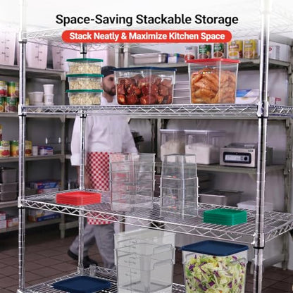 2 Pack 18 QT Commercial Food Storage Containers with Lids, Clear Large Square Containers with Handles for Bulk Ingredients, Flour, Dough Rising and Pet Food Storage - size: 2 X 18.0(QT)