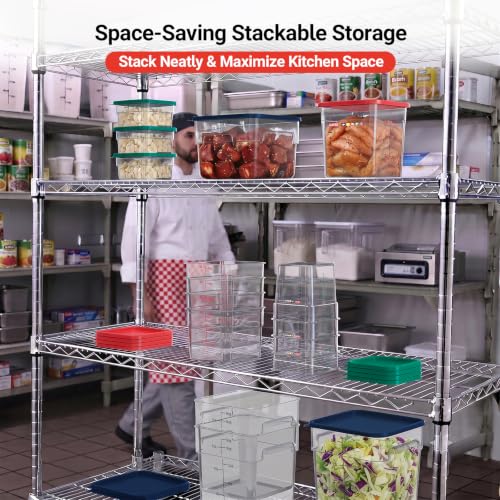 2 QT & 4 QT Commercial Food Storage Containers with Lids, Clear Square Containers for Kitchen Prep, Baking Ingredients, Pet Food and Dry Food Storage - size: 2.0(QT)+4.0(QT)