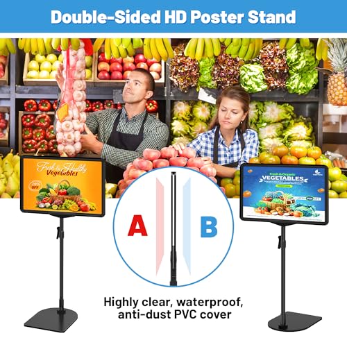 6Pack Sign Stand for Display 8.5 x 11, Adjustable Poster Stand for Table Top & Floor, Floor Standing Sign Holder, Signage Stands for Business, Tradeshow, Store, Farm Display Stands - size: 6 Pack, 8.5 x 11 inch