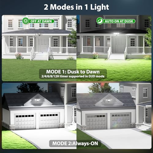 iMaihom Dusk to Dawn Outdoor Lighting, Plug in Flood Light, Remote, Black - color: Black