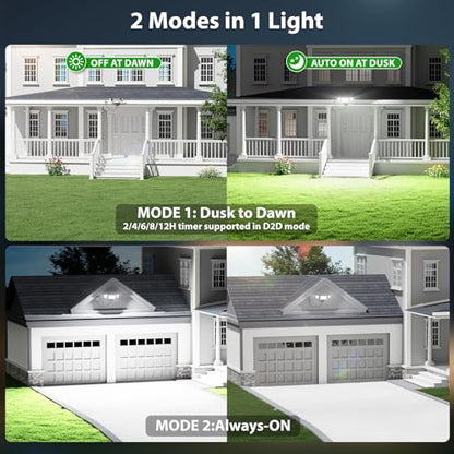 iMaihom Dusk to Dawn Outdoor Lighting, Plug in Flood Light, Remote, Black - color: Black