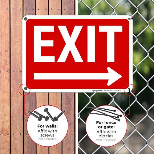 Exit Sign, with Right Arrow - size: 10x7